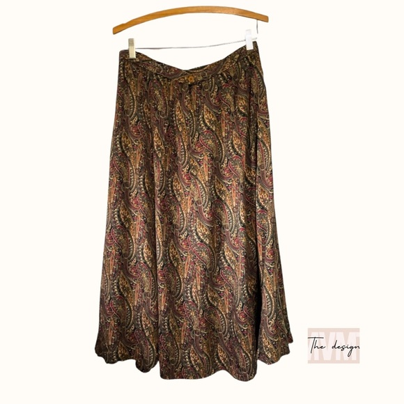 Kovet Earthy Midi Skirt | Size 14 | Boho Chic Rayon | Excellent Condition - Picture 1 of 5